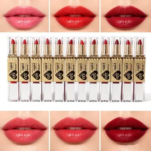 Moisturizing Mineral Lipstick and Lip Balm Smooth High Pigmented Waterproof Long Lasting Daily Party Makeup