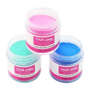 Multi-Color Acrylic Nail Pigment Powder Set, 3-in-1 Nude and Clear