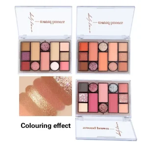 Multi functional makeup palette with pigments contour eyeshadow and blush powder for all skin tones