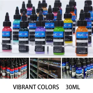 NECCIH Organic Pigments 14 Basic Colors Tattoo Ink Professional Ink Triple Black Original For Body Art Supplies Pigment 30ml