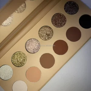 NEW Sparkling Metallic Eye Shadow 12 Color Private Label Nude Brown Pigmented Vegan Glitter Glow Diamond Eyeshadow Palette