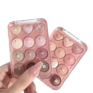 NEW12 Color Highly Pigmented Heart Eyeshadow Palette Blush Matte Multi Color Custom Eyeshadow Palette Glitter Shiny Eyeshadow