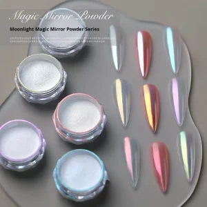 Nail Art Moonlight Powder Silver Magic Mirror Powder Super Bright Pearlescent Powder Mirror like Effect Pigment Nail Decoration