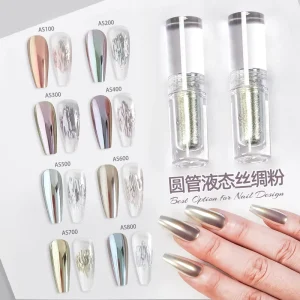 Nail Fashion New fairy Colors AS Series Shiny Mirror Effect Aurora Pigment Liquid Powder