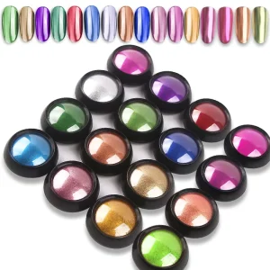 Nail Mirror Glitter Powder Metallic Colorful Dust Metal Effect Nail Glitter Gold Nail Art UV Gel Polish Chrome Flakes Dust