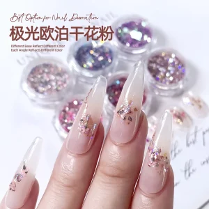 Nail Pigment Factory Flake Glitter Powder with Dry Flowers