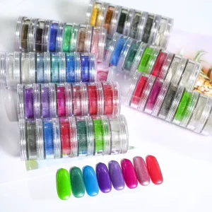 Nail Pigment Powder Colors Palette Professional Magic Mirror Powder Glitter Aurora Chrome Nail Pigment Powder