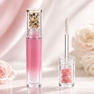 Natural Lip Plumping Custom Private Label Flavored Lip Gloss with Gradient Lip Gloss Tube for Party Makeup Custom Logo
