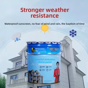 Natural Stone Paint for Exterior Wall Water-Based Imitation Stone Coating Marble Look Weatherproof Anti-UV