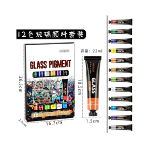 New 12 Color Professional DIY Non Toxic Waterproof Glass Paint Set for Glass Window Art EN71 Certified Custom Logo