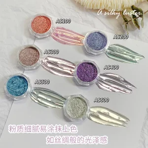 New Arrivals Mirror Chrome Nail Pigment 8 Colors Aurora Powder for DIY NAILS