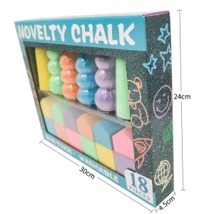New Design 18 Piece Chalk Set 6 Colors Non Toxic Sidewalk Graffiti for Kids Art Gift