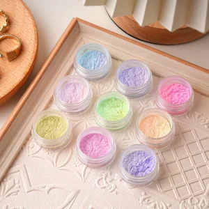 New High End Optical Chameleon Aurora Powder Ice Skin Glitter Magic Mirror Pigment Powder 9 Color Custom Logo