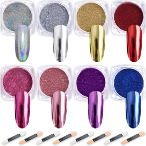 New Nail Art Pigment Glitter Decoration Mirror Effect Chrome Titanium Nail Powder Free Sample