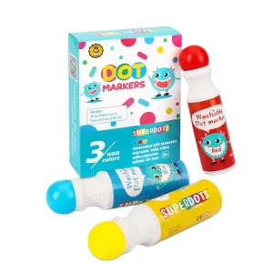 New Pack Super Dots Washable No Mess Safe Kids Marker Pens 3 Pieces Dot Marker Set Bingo Dauber Painting Markers for Drawing