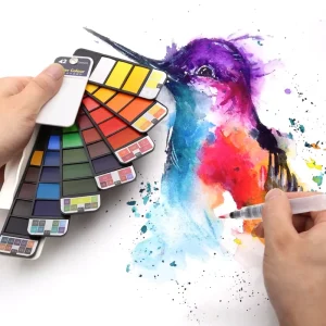 New Portable Solid Watercolor Paint Set With Water Brush Pen Water Color Paints Pigment for Painting Aquarelle Art Supplies