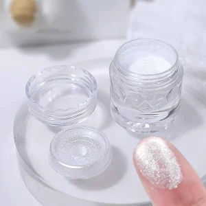 Newest Pearl White Aurora Nail Powder Chrome Mirror Effect Supply Acrylic Powder With Box for Nails