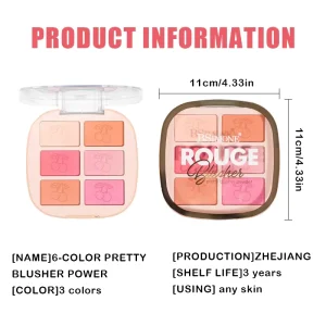 Non Flying Powder Multi Color BlushHighlighter 3D Brightening Contouring Europeanand American Color Blush Eyeshadow