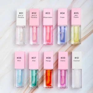 Non-Sticky Gloss Lip Balm with Hydrating Fruit-Flavored Lip Oil