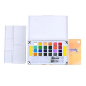 Non Toxic 24 Colors Solid Watercolor Pigment Field Sketch Set for Art Drawing
