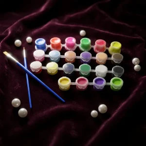 Non-Toxic 5 ml and 3 ml Six-Pot Cream Painting Set with Two Brushes