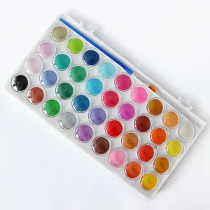 Non Toxic Eco friendly Art Supply 36 Colors Watercolor Paint Set Kids Water Color Cakes