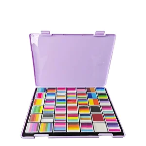 Non-Toxic Kid-Safe Face Paint Palette with Portable Case for Parties and Festivals