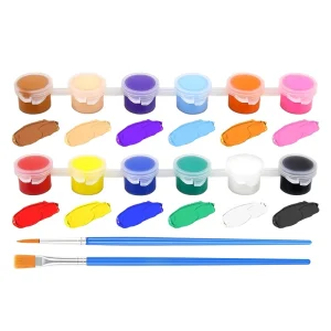 Non-Toxic Mini 3ml 12-Color Strip Pot Kids Acrylic Paint Quick-Drying Water-Soluble