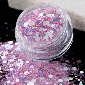 Non Toxic Neon Embossed Chunky Glitter Mix Bulk Polyester Hexagon Sequins For Crafts Nail Art Christmas
