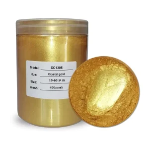 Non-Toxic Pearlescent Gold Metallic Pigment Powder, 24K Gold Mica Powder for Screen Printing and Paint
