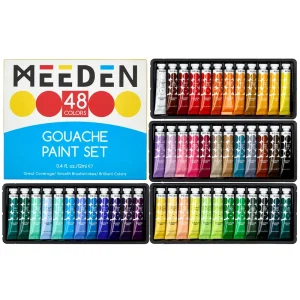 Non-Toxic Water-Based Gouache Paint Set 48 Tubes 12ml 0.4oz for Canvas and Paper