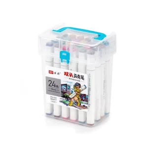 Non toxic Double head Permanent Art Marker Pen Multi colored Paint Marker for Students and Offices