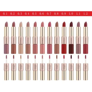 O.TWO.O 12 Color 2 in 1 Matte Liquid Lipstick High Pigmented Rouge Lipstick Mineral Waterproof Lip Gloss