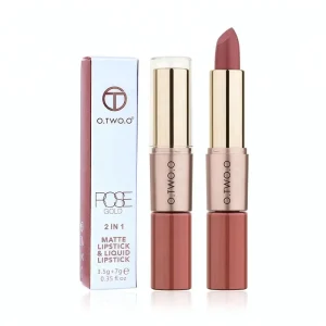 O.TWO.O Waterproof 12 Color 2 in 1 Matte Liquid Lipstick High Pigmented Long Lasting Lip Matte Rouge Lipstick