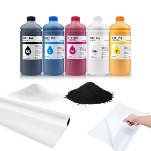 OCBESTJET 1Litre Best Qualtity Transparent Pigment Korien Dtf Ink Dtf Film 13X Roll & Ink and Powder for Epson Et 8550