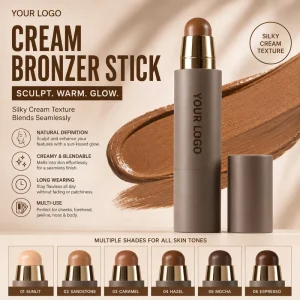 OEM Custom Logo Long Lasting Waterproof Bronzer Matte Waterproof Smooth Matte High Pigment Contour Stick