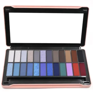 OEM Custom Your Own Logo Waterproof Luminous Metallic 24 Color Matte Powder Makeup Eyeshadow Palette with Tin Pan