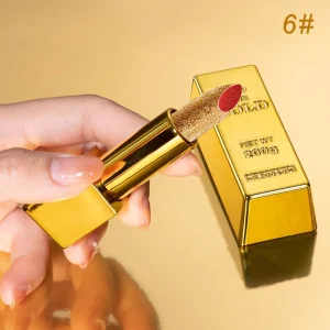 OEM Factory Smooth and Pigment Gold Tube Low MOQ Custom Gold Lipstick