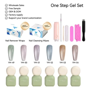 OEM ODM 6 Colors Magnetic Cat Eye Gel Polish Kit Portable 6 Color One Step Gel Set No Need Base+Color+Top Coat UV Gel