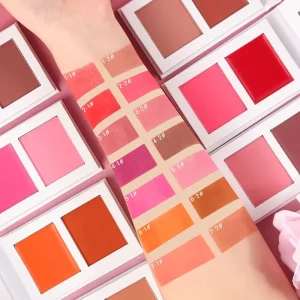 OEM ODM Makeup Blusher Palette Private Label High Pigment Pressed Powder Blush Cream 2 in 1 Blush Duo Palette