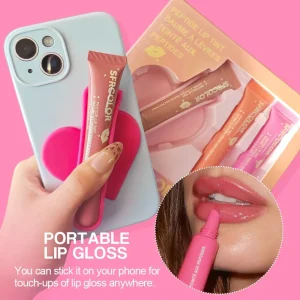 OEM ODM New Silicone Stick On Lip Balm Lip Gloss Holder Cover for Mobile Phones Protective Sticker Phone Decoration