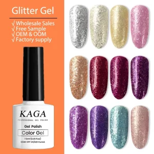 OEM ODM Private Label LED Liquid French Nail Art Gel UV Glitter Platinum Gel Polish 28+ Days Long Lasting High Pigment