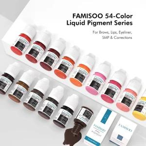 OEM Private Label 5ml Semi Permanent Makeup Cosmetic Tattoo Ink Microblading Pigment for Lip Eyebrow 54 Colors Non Toxic Vegan