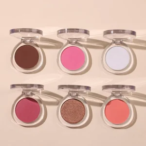 OEM Private Label Blush High Pigment Long Lasting Shimmer Highlight Pressed Powder Blush for Makeup