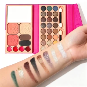 OEM Professional Pressed Glitter Shimmer Satin Multichrome Dark Eyeshadow Blush Palette High Pigment Mineral 30g