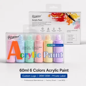 OEM Service 6 Colors 60ml Acrylic Paint For Artists Supply Bulk Custom Manufacturing Pigment Set