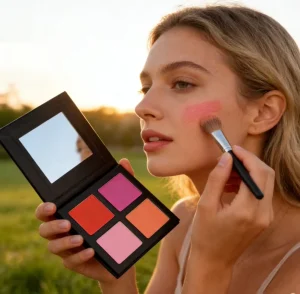 OEM Vegan Blusher Palette High Pigment Long Lasting Waterproof Custom Blush Makeup Glitter Daily Use Customizable ODM