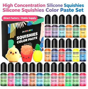 OSBANG 24 High Concentrated Colors Customizable Silicone Pigment Set Colorful Pinching Pigment for Dyestuffs 24 Pigment Colors