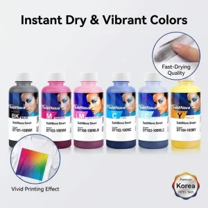 Ocbestjet 100ML 6 Colors Low Temperature Fast Dry Korean Sublinova Intec Sublimation Dye Ink For Epson DX4 DX5 DX6 DX7 Printhead