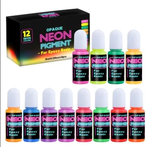 Opaque Fluorescent Resin Dye UV-Reactive Neon Colorant for Epoxy and UV Resin Casting, Jewelry, and DIY Crafts